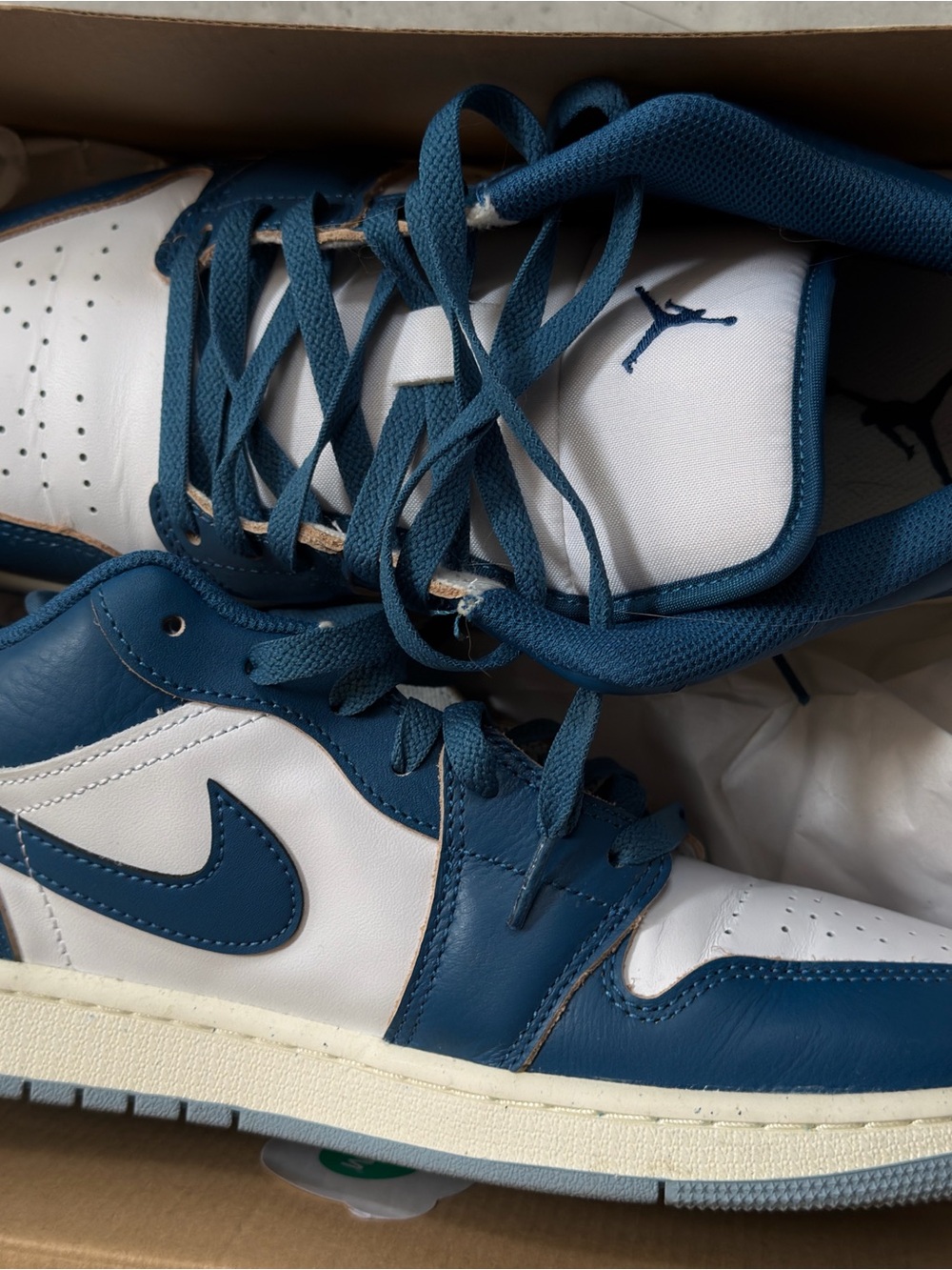 Jordan 1 Low Men's Sneakers in Blue and White